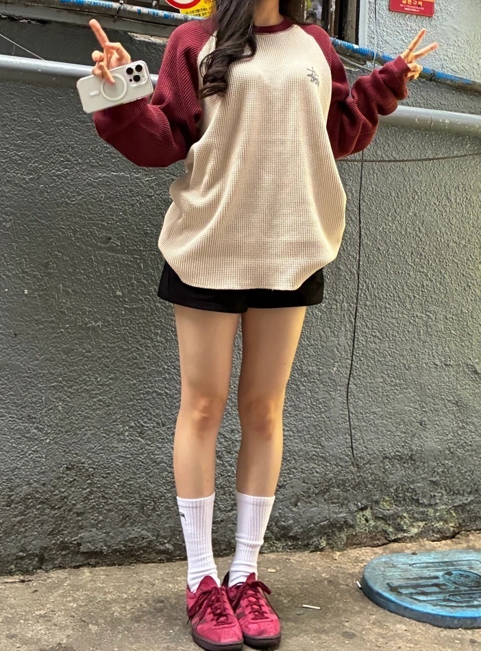 【ステューシー】Basic ステューシー Thermal 2 Tone LS T-Shirt