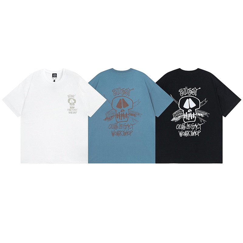 【ステューシー】X OUR LEGACY WORK SHOP SURF SKULL PIGMENT DYED TEE