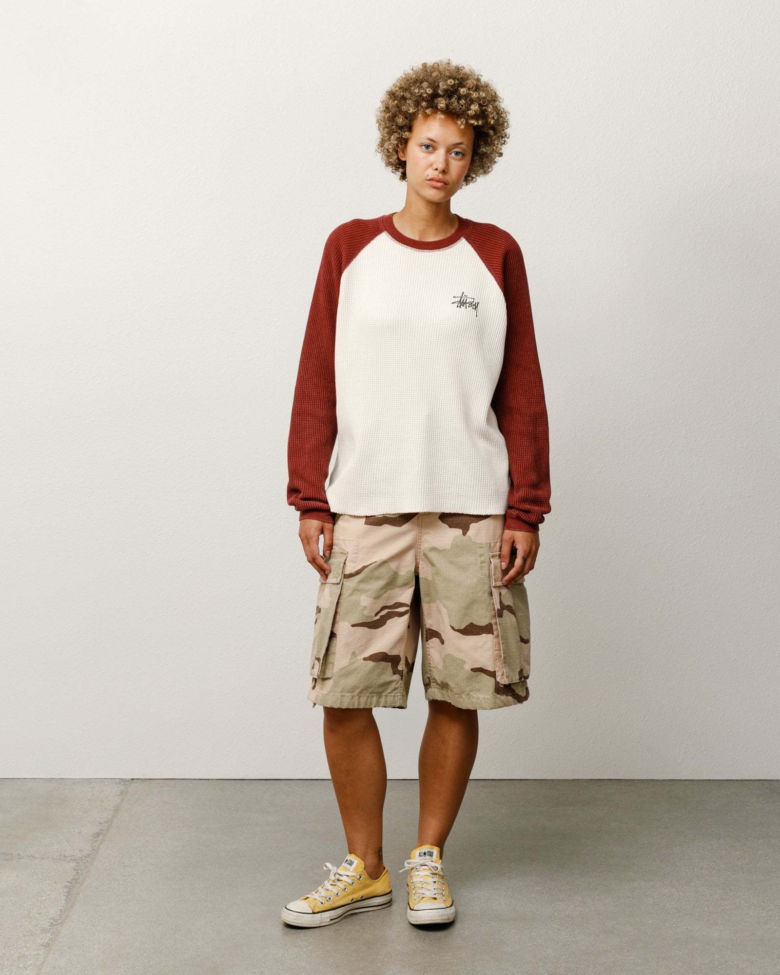 【ステューシー】Basic ステューシー Thermal 2 Tone LS T-Shirt