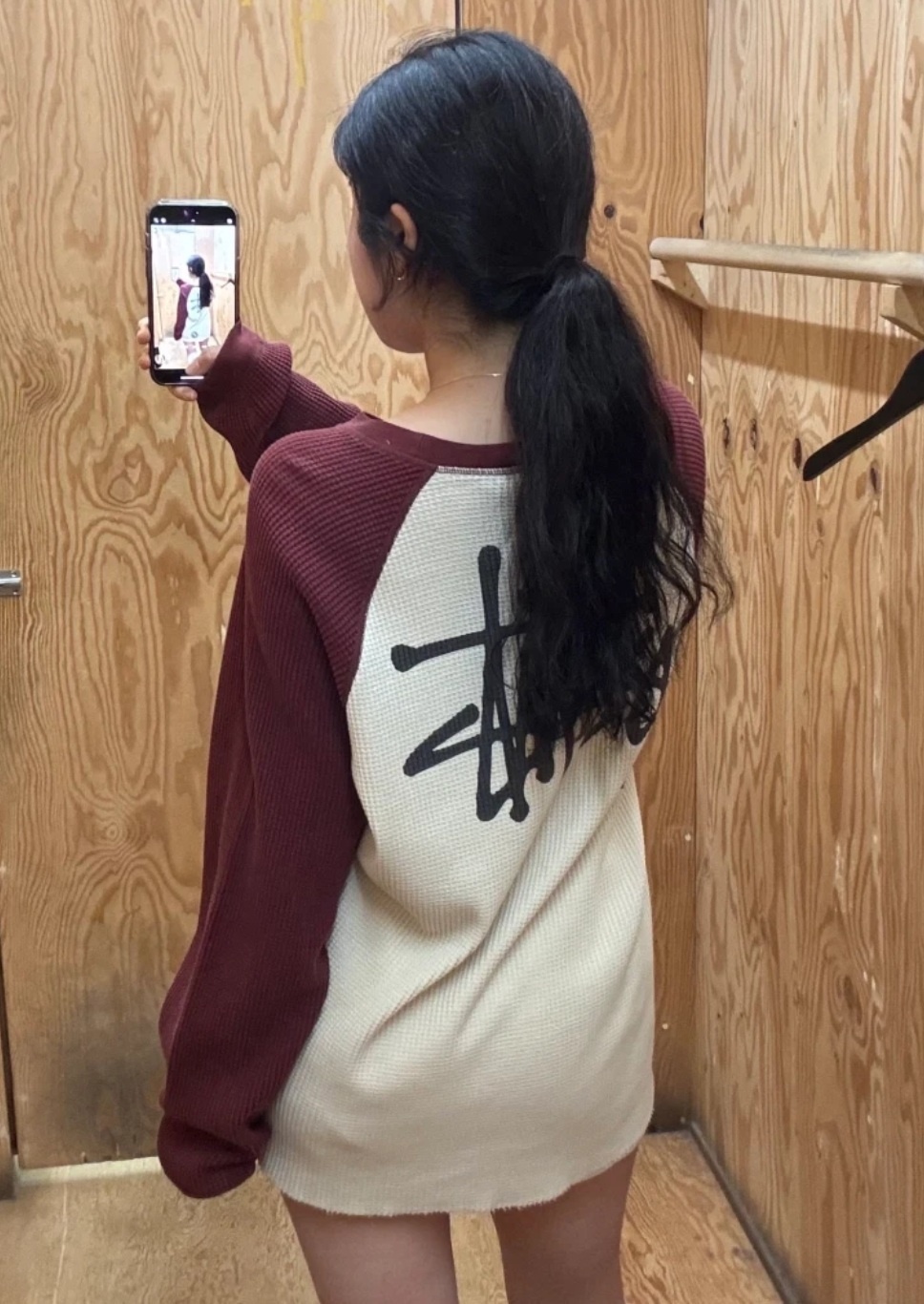 【ステューシー】Basic ステューシー Thermal 2 Tone LS T-Shirt
