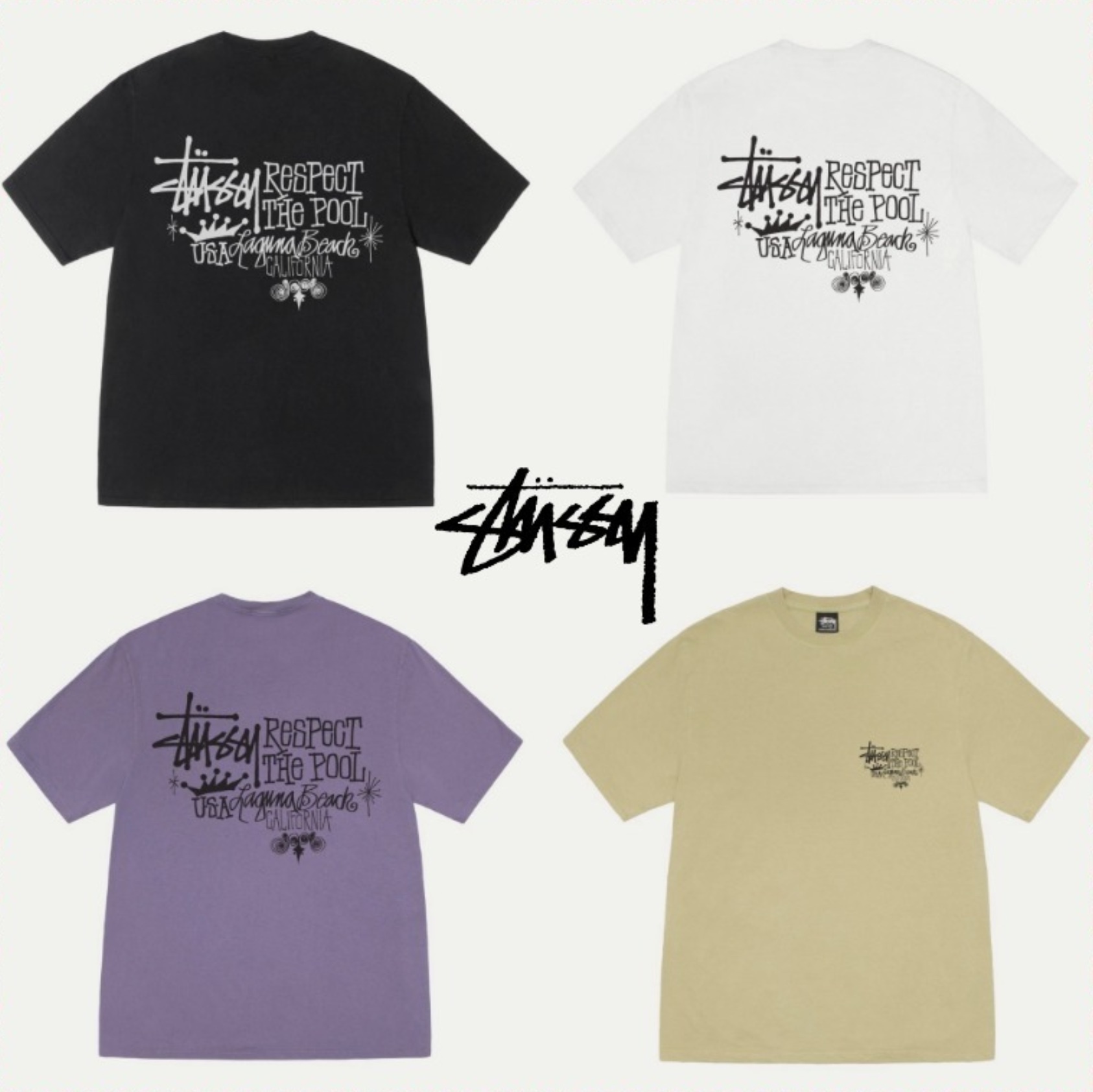 【ステューシー】RESPECT THE POOL TEE PIGMENT DYED