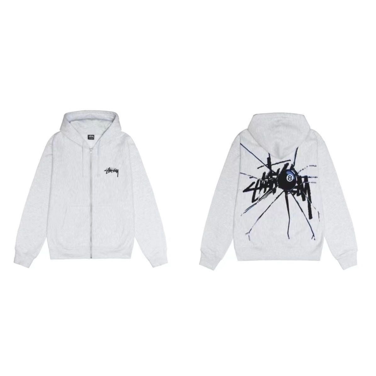 ステューシー プルオーバー スウエットパーカー 爆裂ボル ジッパー トレーナー BASIC HOODIE [並行輸入]