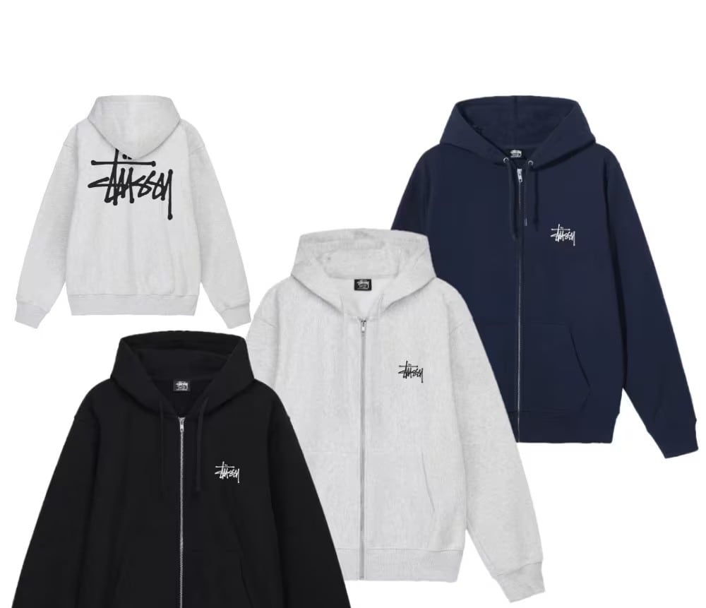 [ステューシー] BASIC ZIP HOOD ジップアップ スウエットパーカー ベーシックロゴ 952054734 [並行輸入]