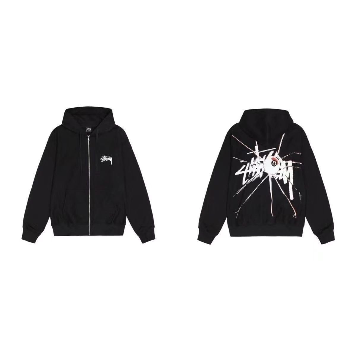 ステューシー プルオーバー スウエットパーカー 爆裂ボル ジッパー トレーナー BASIC HOODIE [並行輸入]