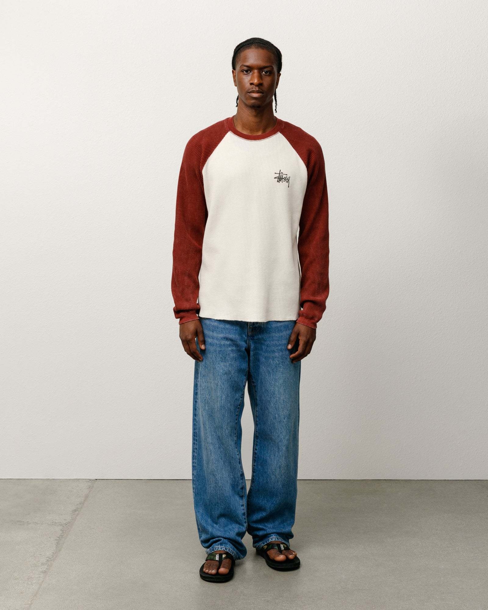 【ステューシー】Basic ステューシー Thermal 2 Tone LS T-Shirt