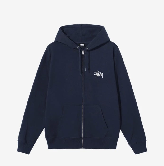[ステューシー] BASIC ZIP HOOD ジップアップ スウエットパーカー ベーシックロゴ 952054734 [並行輸入]