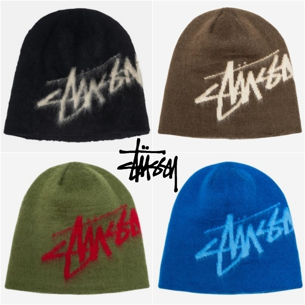 【ステューシー】 Brushed Out Stock Skullcap Beanie
