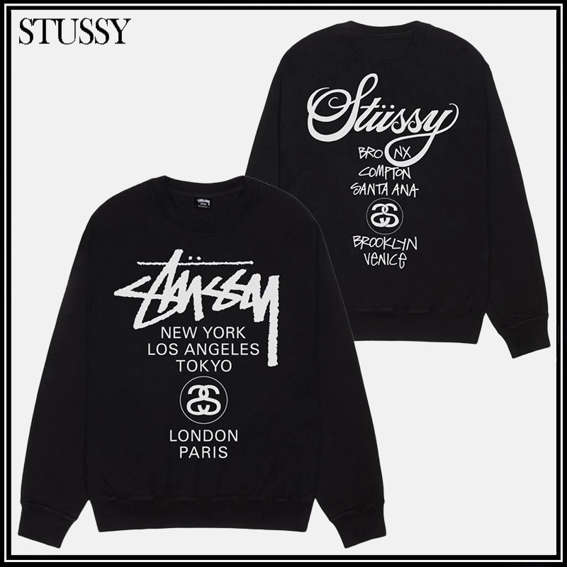 ステューシーWORLD TOUR CREW PIGMENT DYED スウェット トレーナー
