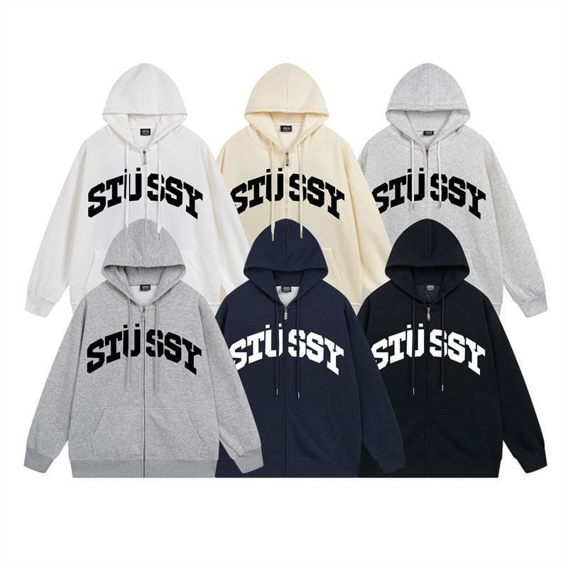 [ステューシー] ジップアップパーカー BLOCK SPORT ZIP HOODIE 2COLORS [並行輸入]