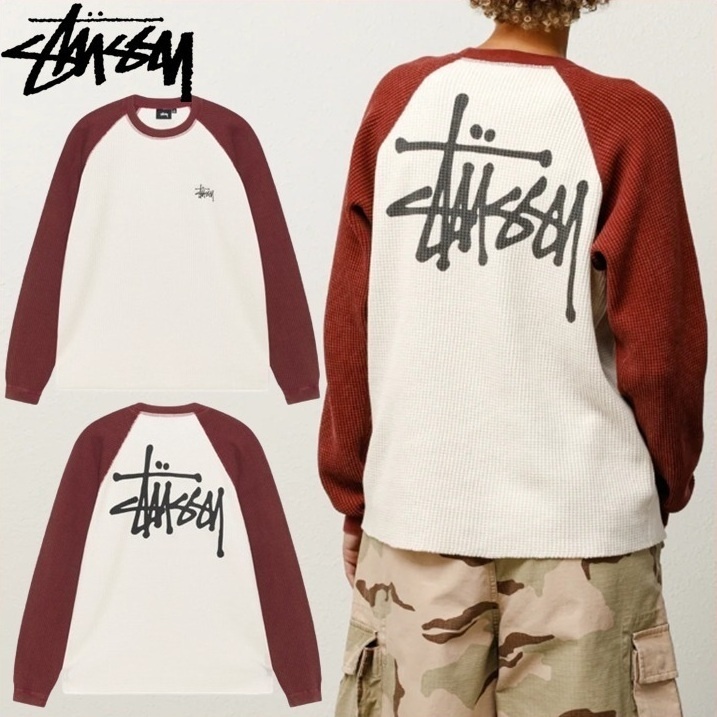 【ステューシー】Basic ステューシー Thermal 2 Tone LS T-Shirt