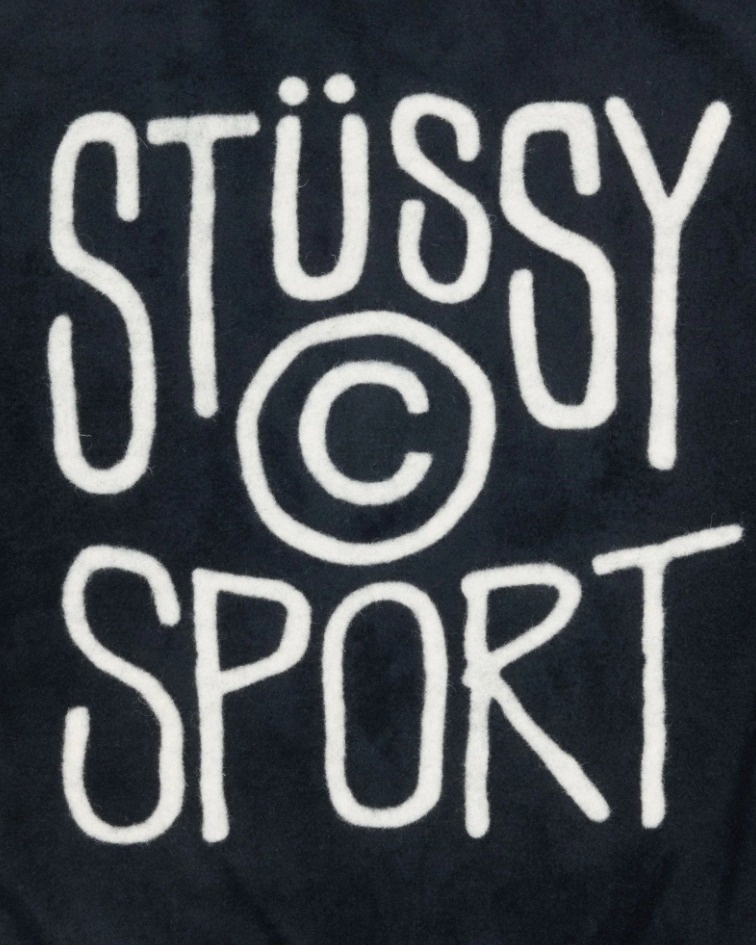 【ステューシー】 SPORT MELTON VARSITY JACKET BLACK