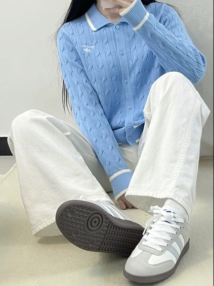 アディダスOriginals SS25 Lovely knit cardigan