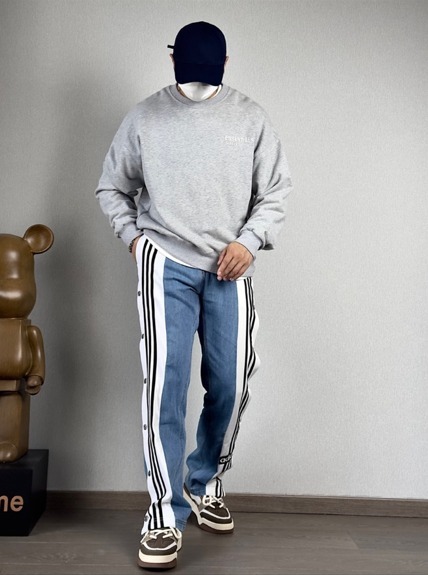 アディダス24FW DENIM Pants ワイドデニムパンツ