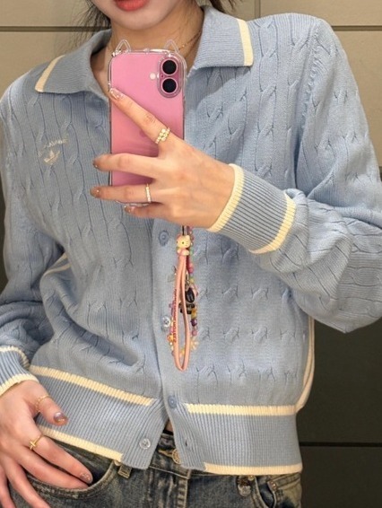 アディダスOriginals SS25 Lovely knit cardigan