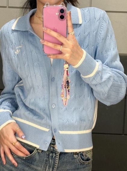 アディダスOriginals SS25 Lovely knit cardigan