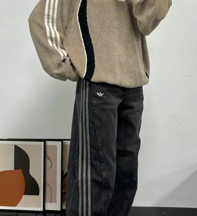 アディダスOriginals トルーズ ワイド デニム パンツ