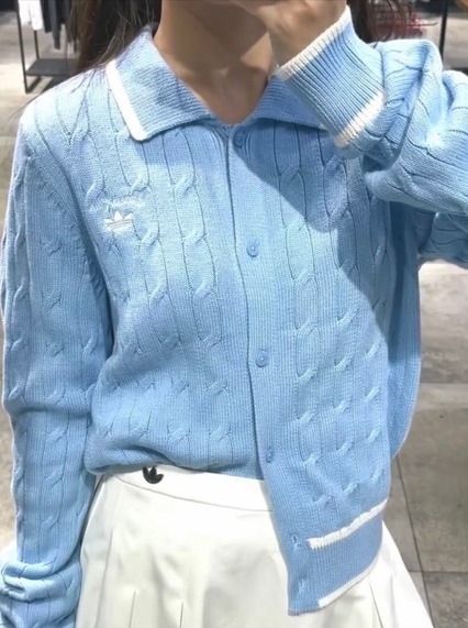 アディダスOriginals SS25 Lovely knit cardigan