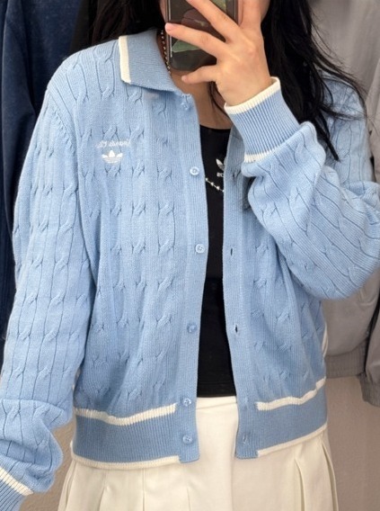アディダスOriginals SS25 Lovely knit cardigan