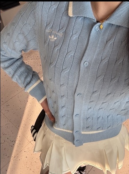 アディダスOriginals SS25 Lovely knit cardigan