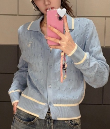アディダスOriginals SS25 Lovely knit cardigan
