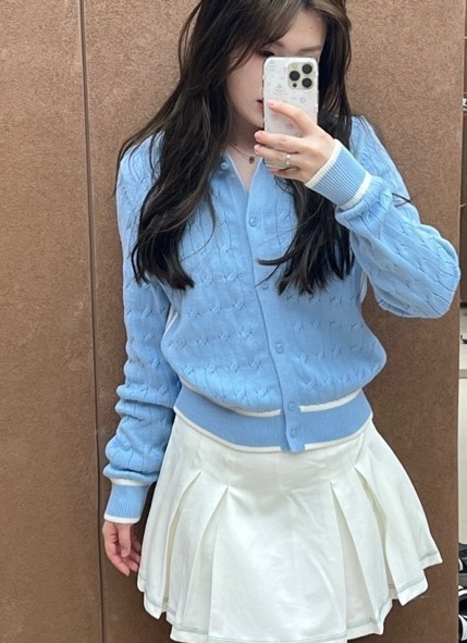 アディダスOriginals SS25 Lovely knit cardigan
