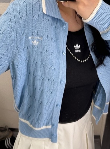 アディダスOriginals SS25 Lovely knit cardigan