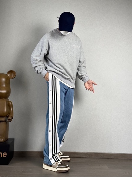 アディダス24FW DENIM Pants ワイドデニムパンツ