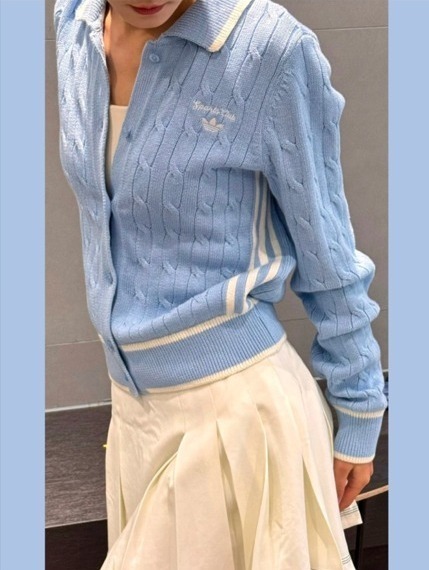 アディダスOriginals SS25 Lovely knit cardigan